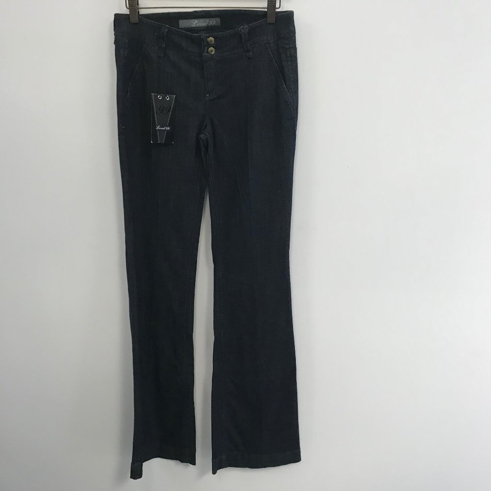 NWT Level 99 Bootcut Brass Button Long Jeans